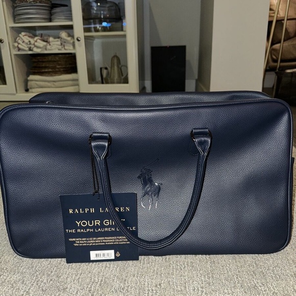 ralph lauren polo Navy duffle bag Brand New gym bag w straps! Crossbody laptop - Picture 3 of 14